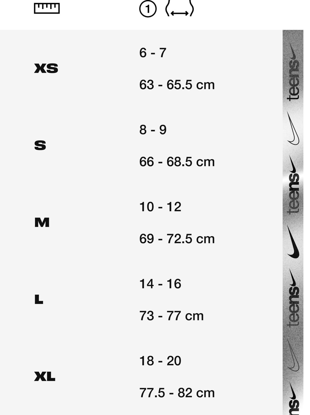 Nike guide taille outlet